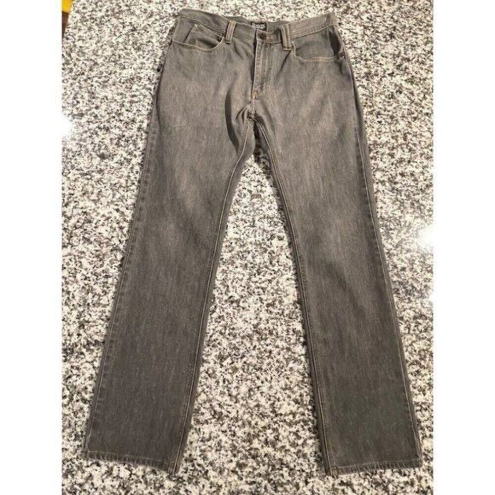 Empyre Men Gray Straight Leg Denim Jeans Size 34 5 Pocket Button Zip Skater